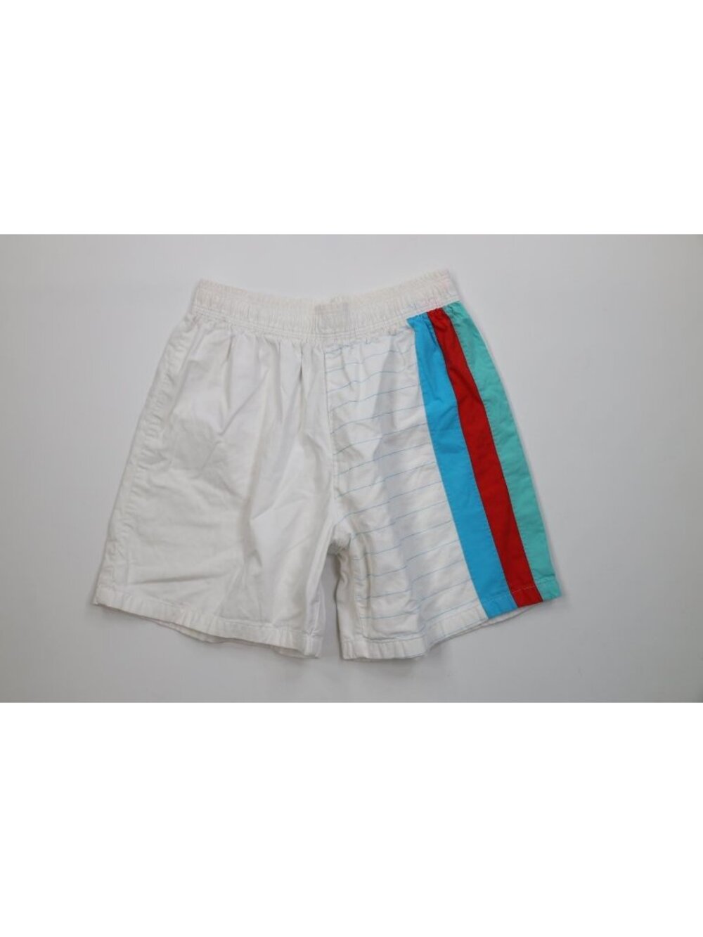 Vintage 90s Streetwear Mens Large Striped Color Block Above Knee Shorts USA
